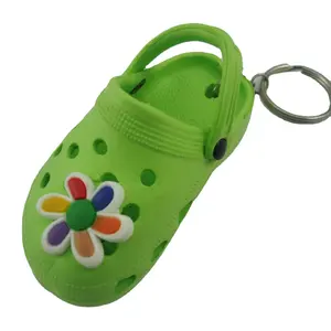 Toptan Croc Charm ayakkabı anahtarlık özel charm 2D 3D yumuşak pvc kauçuk silikon çiçek şekli charm hediye anahtarlık anahtarlık