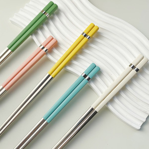 Stainless Steel Chopsticks Square 304 Powder Coated Colorful Home Use - Product Image 3