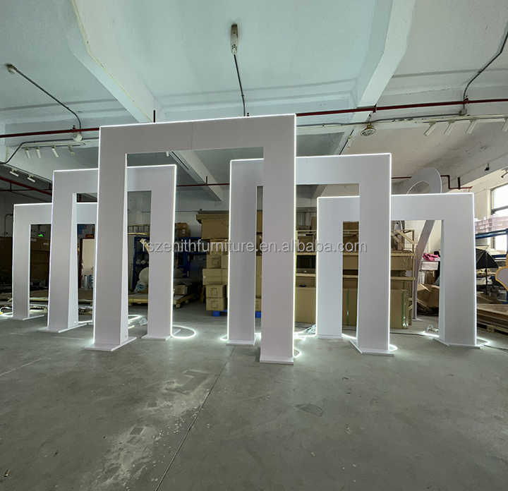 Luxury White PVC Ripple Arch Stand Back Drop Decoration