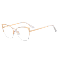 MS 91341 2024 nuevas mujeres Metal ojo de gato marco óptico pantalla Anti-Luz Azul gafas diseño de moda barco agente oculos