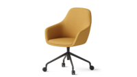 Chaise de bureau pivotante en tissu avec accoudoirs et roulettes pour poste de travail