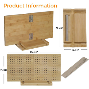 Tabla de Bloqueo Plegable de Bambú Personalizada para Tejer, <span class=keywords><strong>Kit</strong></span> de Herramientas Rectangular para Tejer con Agujas para Manualidades DIY y Regalos - Product Image 2