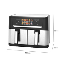 Nouvelle Friteuse à Air Intelligente Grande Capacité 12L avec Écran LCD, Four Électrique Multifonction, Double Panier, Offre Spéciale pour Usage Domestique