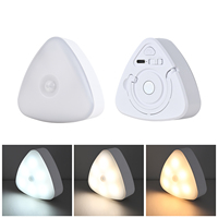 Mini lampe LED adhésive pour placard avec détecteur de mouvement, veilleuse à piles à luminosité réglable, rechargeable pour cuisine