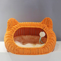 Lit en forme de chat pour animaux de compagnie lit naturel écologique chat chien lit chats grotte lits de couchage accessoires pour animaux de compagnie
