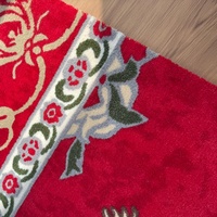 Tapis de prière et d'intérieur de luxe en nylon 6 imprimé, rouge, 9,5-10 mm, 1400 g, de mur à mur, pour usage religieux, largeur 4 m, Shanghai Hangju