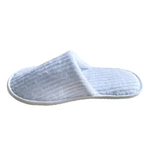 OEM custom logo personalized wholesale luxury cheap white washable hotel room spa guest disposable cotton towel slippers