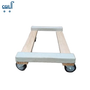 Solid <strong>Wood</strong> Heavy Duty Furniture Mover <strong>Cart</strong> Customizable OEM Wooden <strong>Dolly</strong> with Rubber Cover and PVC Cap for Tools and Home Use - Product Image 2