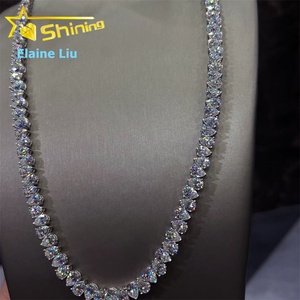 Bijoux Hip Hop en Moissanite Diamant VVS, Bracelet Tennis Personnalisé Iced Out en Moissanite VVS, <span class=keywords><strong>Collier</strong></span> Chaîne Tennis en Argent 925 - Product Image 4