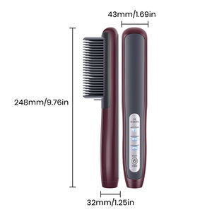 Brosse lissante électrique PTC à chauffage rapide avec boucleur, peigne réglable anti-brûlure à température constante pour usage domestique - Product Image 2