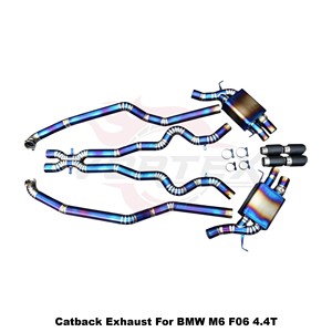 Système d'échappement en titane Vortex Performance compatible avec BMW M6 F06 4.4T 2011-2016, silencieux de tuning Catback avec soupape à vide bleue - Product Image 3