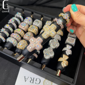 Anelli Moissanite Iced Out VVS1 HipHop Scintillanti con Certificato GRA in Argento Sterling 925 da Uomo - Disponibili Subito - Offerta Imperdibile - Product Image 3
