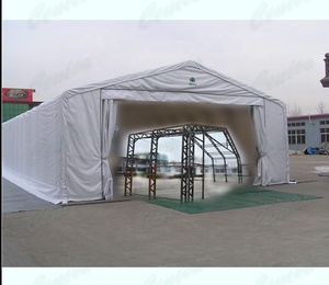Tente d'entrepôt en tissu à double treillis en acier portable, abri de stockage <span class=keywords><strong>préfabriqué</strong></span>, bâtiment en tissu - Product Image 4