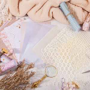 15Pcs Creative Mixte Spécial Matériel Papier Gaze Maille Creux Journal Décoration Bloc-Notes Scrapbooking Fond Papier - Product Image 2