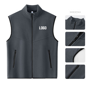 <span class=keywords><strong>Gilet</strong></span> polaire sans manches pour homme, coupe ajustée, avec logo personnalisé, fermeture éclair intégrale, idéal pour la chasse et les activités de plein air - Product Image 6