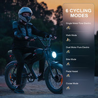 Vélo électrique EMOKO 20 pouces à pneus larges, 48V 23Ah, double moteur, 7 vitesses, longue autonomie, pour adultes, C93, jantes orange