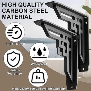 ชั้นวางของหนัก8 'x 8' x <span class=keywords><strong>2</strong></span> 'โลหะ corbels สำหรับเคาน์เตอร์โปรไฟล์ mantels และตกแต่งชั้นวางของเหล็กสีดำ - Product Image 3