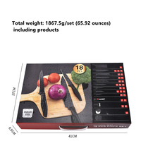 MANJIA Ensemble de 18 couteaux de cuisine en acier inoxydable professionnels avec aiguiseur de couteaux Couteaux à steak Éplucheur en prime