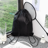 Sac à dos à cordon personnalisé réutilisable à faible MOQ, sac d'école en polyester avec cordon de serrage pour activités de plein air