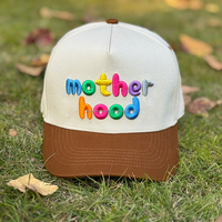Casquette de baseball personnalisée avec logo brodé coloré, bicolore, 5 panneaux, visière incurvée réglable, casquette de camionneur
