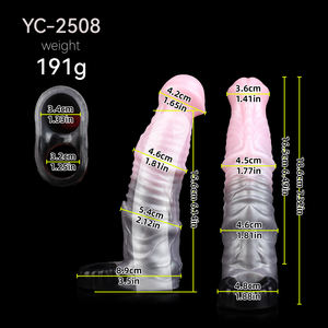 YC-2508 Fundas de Silicona para Pene, Expansor de Pene Artificial, Funda Reutilizable, Funda para Pene, Condón Masculino - Product Image 2