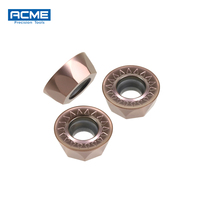 Plaquettes de fraisage rondes en carbure R4 R5 R6 RPMW RCGT RDMT RPMT RDMW RCMT RCKT revêtues PVD, marque OEM ACME, HRC45 pour outil de tournage de filetage