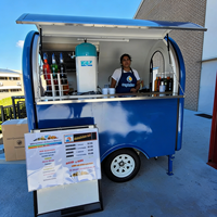Chariot de nourriture mobile commercial adapté au café, à la crème glacée, aux hot-dogs et aux hamburgers