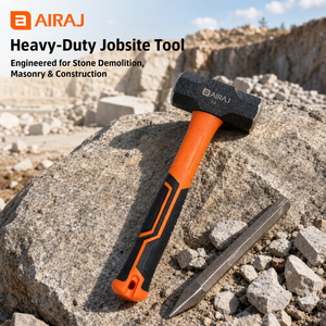 Martillo de mano octogonal Airaj de acero al carbono de grado industrial con mango de goma suave OEM - Product Image 1