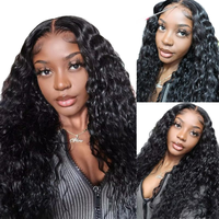 Perruque Deep Wave 13x6 avec closure, cheveux humains vierges, sans colle, pré-épilée, pour femmes noires - Vente en gros pour distributeurs