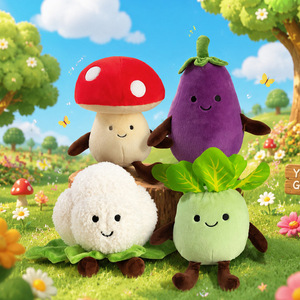Collection de jouets en peluche Kawaii en forme de légumes, animaux en peluche moelleux à visage souriant, oreillers doux en forme de nourriture pour enfants - Product Image 1