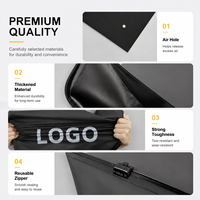 Sacs d'emballage pour vêtements personnalisés avec logo noir givré, vente en gros, fermeture éclair coulissante mate de luxe, emballage pour vêtements pour les grossistes en vêtements