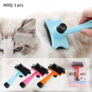 2026 <b>Pet</b> Portable Custom 3 Color Plastic Silicone Cat Dog Grooming <b>Brush</b> for Promotion - Product Image 2