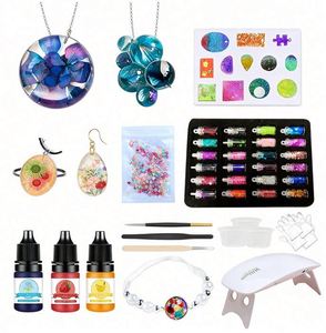 DIY UV <b>Resin</b> Craft <b>Kit</b> Handmade Hand-painted Model Hard Crystal Clear Epoxy Fast Curing Silicone Molds Jewelry Pendants Earrings - Product Image 5