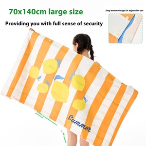 Telo da bagno estivo per bambini nayem 2025 per bambini asciugamano ad asciugatura rapida per ragazze telo da bagno bifacciale da spiaggia a strisce antivento - Product Image 2