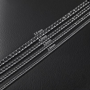 Black <b>Iced</b> <b>Out</b> Vintage Tennis <b>Chain</b> Necklace 925 Sterling Silver Luxury Unisex Jewelry Gift for Men Women Third Party Certified - Product Image 6