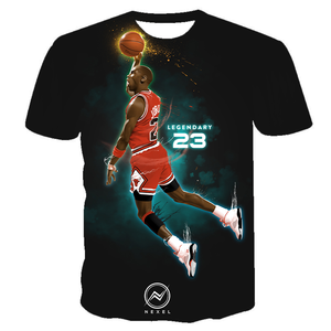 Envío Gratis MJ Figura de Cuerpo Completo de los Dioses del Baloncesto #   Camiseta con estampado personalizado 3D de Mike Flyers de los <span class=keywords><strong>23</strong></span> <span class=keywords><strong>Bulls</strong></span>, blanca con estampado completo - Product Image 1