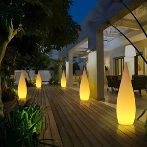 Lámpara de jardín Solar LED RGB, diseño de gota de agua luminosa, lámpara de pie impermeable creativa para exteriores para hoteles, jardines, paisaje - Product Image 3