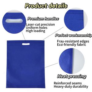 Biodegradable Recyclable Non Woven Die Cut <b>Bag</b> Heat Seal Custom Logo for Gift Packaging Promotion - Product Image 3