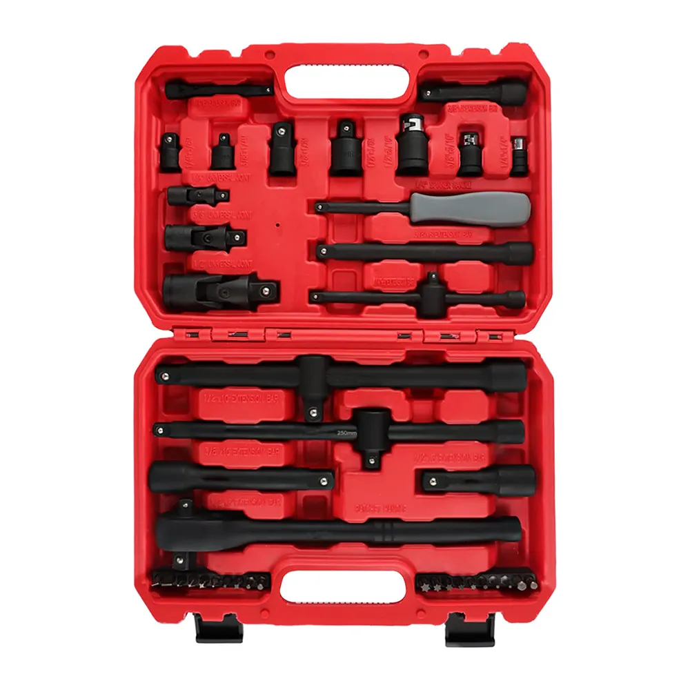 43Pcs Drive Tool Socket Accessoire Set 1/4 3/8 1/2-Inch, 3/8 1/2-Inch Dual Head 72-Tand 2 Way Ratel | Socket Adapters | Ext