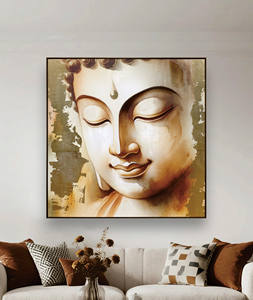 فن جداري على طراز زن رأس البوذا لديكور المنزل الروحي - Product Image 2