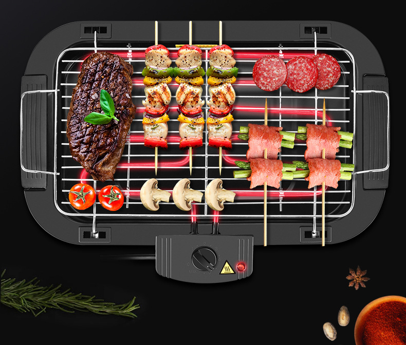 Домашняя настольная Бездымная печь для барбекю, гриль с регулируемой высотой