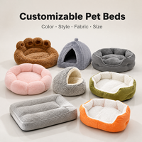 Coussin pour animaux de compagnie personnalisé OEM, en fausse fourrure de lapin douce, rond, pour chien ou chat, confortable, respirant, anti-affaissement, 40-80 cm, plusieurs couleurs