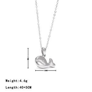Simple lindo Animal encanto diseño de acero inoxidable 18K chapado en oro pequeño delfín colgante collar para niñas joyería regalo - Product Image 6