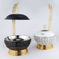 Zunyu 8L Hotel-Tischgeschirr Royal Buffet Speisenwärmer-Set Gold Schwarz Weiß Chafing Dishes mit Hängedeckel für Restaurants und Catering