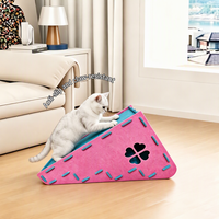 Escalier pliable multifonction pour animaux de compagnie, échelle d'escalade haut/bas, lit pour chat et chien, canapé, nid respirant en feutre, griffoir pour chat