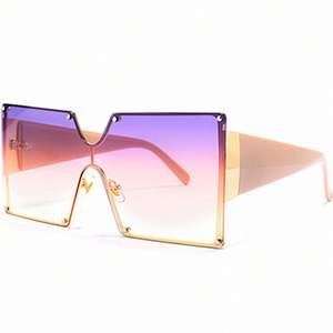 Lunettes de soleil tendance 2025 personnalisées avec logo, sans monture, une pièce, UV400, carrées, surdimensionnées, pour hommes et femmes - Product Image 3