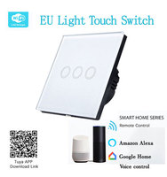 Tuya light 1/2/3 Gang 1000W smart life – interrupteur mural tactile, panneaux de verre wifi, contrôleur de commutateur wifi