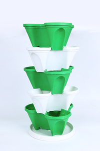 Space Saving 3-Tier <b>Stackable</b> Strawberry <b>Planter</b> 3-Pocket Vertical Garden Systems with Rolling Base Bulk Sales Supplier - Product Image 5