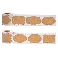 Autocollants en papier kraft vierge personnalisé, étiquette autocollante pour emballage cadeau, pour bouteille, 50 pièces