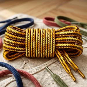 Cordones Redondos Trenzados de Color Sólido, Material Textil para Zapatillas Deportivas - Product Image 5